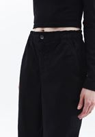 Bayan Siyah Ultra Yüksek Bel Baggy-Fit Pantolon ( TENCEL™ )