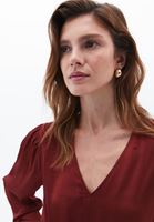 Women Bordeaux V-Neck Maxi Dress