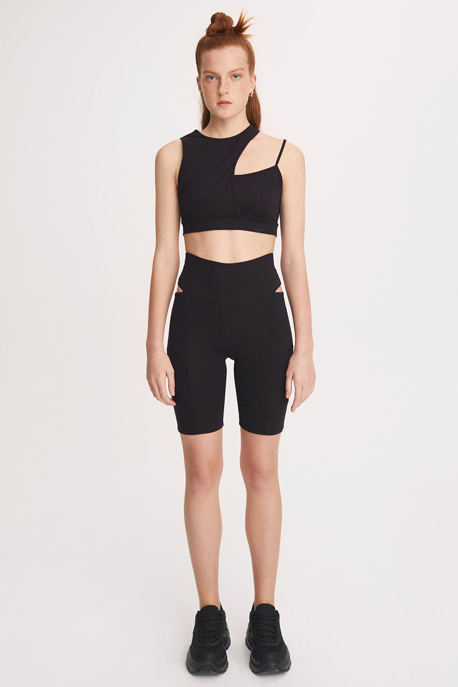 Bayan SİYAH Claybe Slim Fit Diz Üstü Siyah Renk Tayt