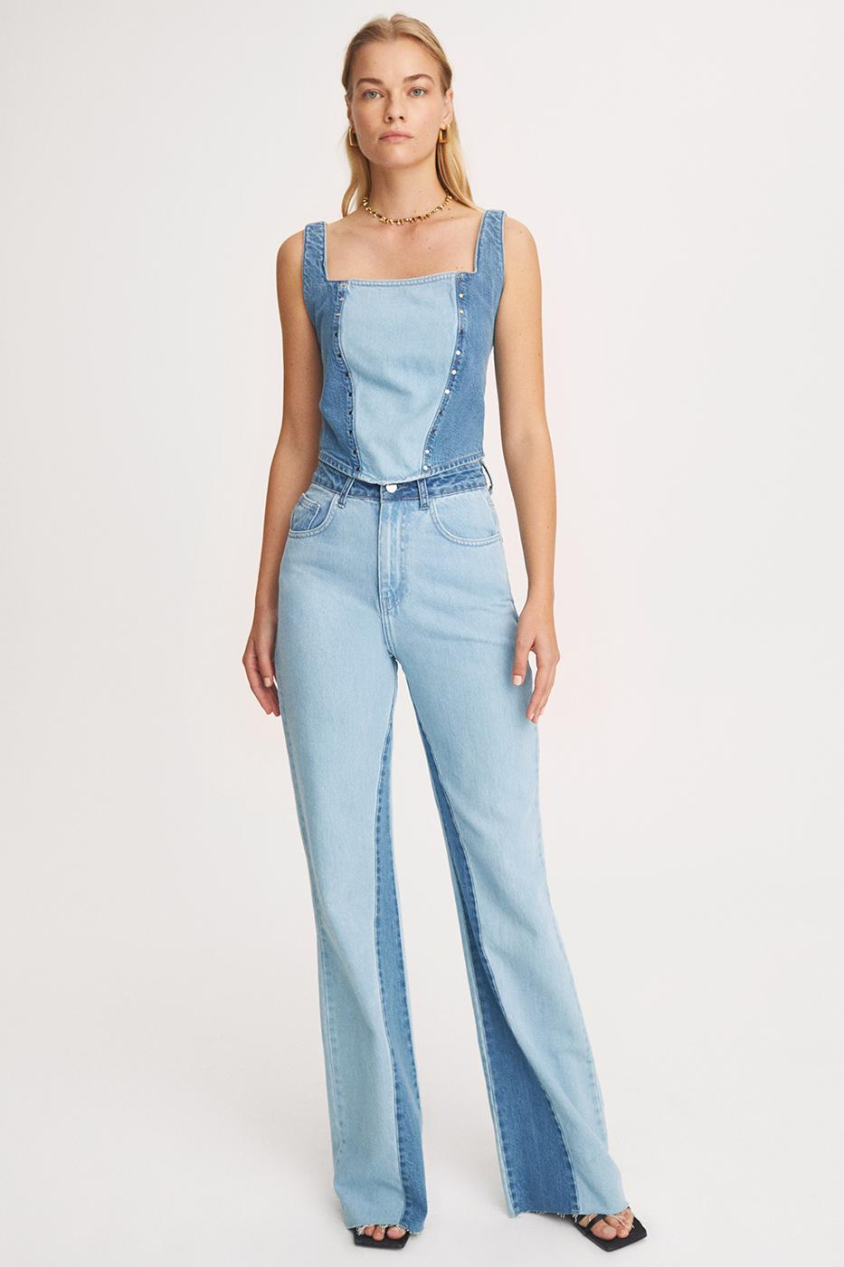 Bayan MAVİ Marks Açık Renk Regular Fit Geniş Paça Pantolon