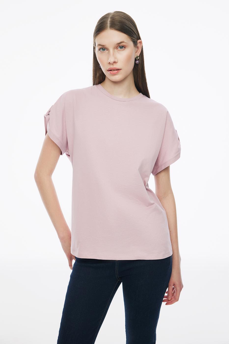 Bayan PEMBE Kelins Regular Fit Standart Boy Bisiklet Yaka Pembe Renk Kadın Tişört