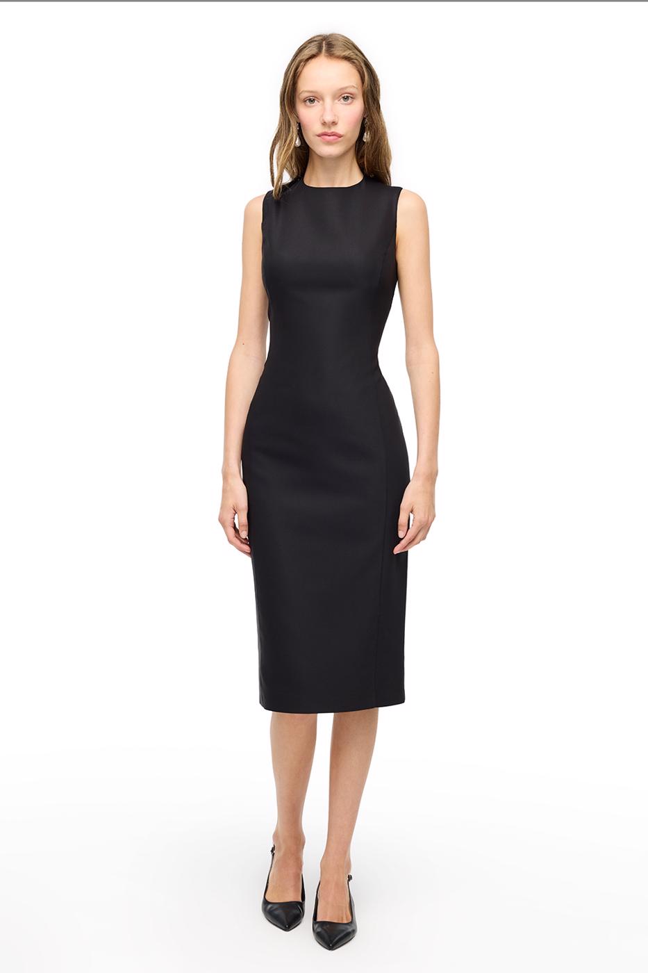 Bayan SİYAH Siyah Dellas Slim Fit Midi Boy Elbise