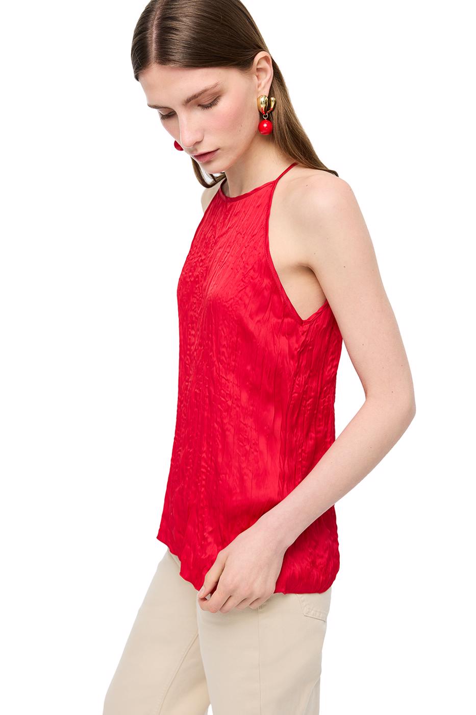 Bayan KIRMIZI Kırmızı Deylas Regular Fit Halter Yaka Bluz