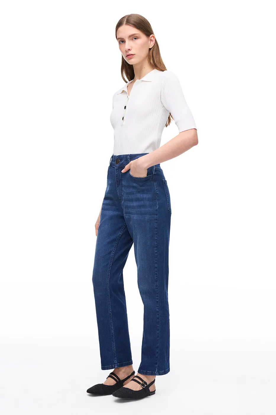 Mavi Denim Rahat Kalıp Yüksek Bel Denim