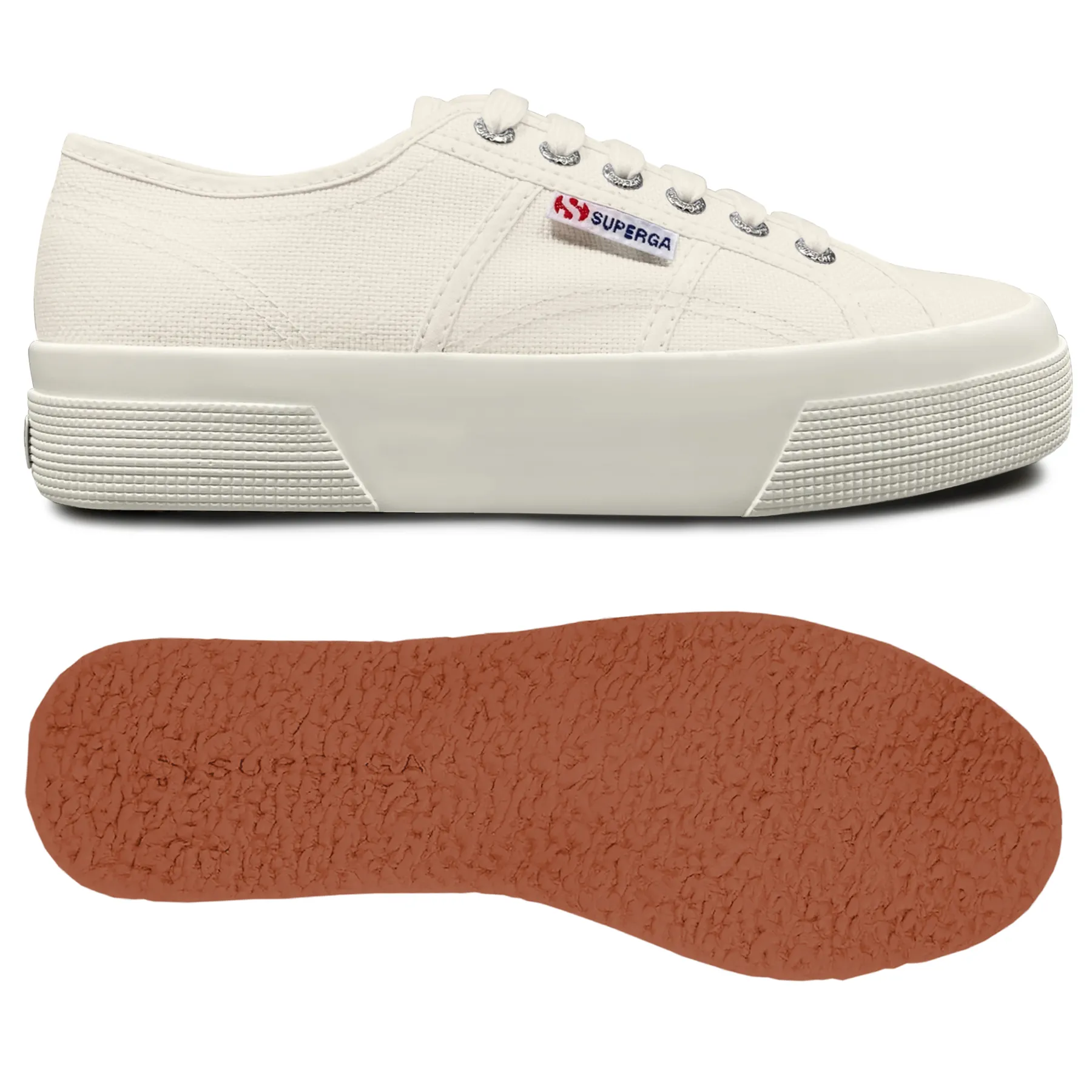 スニーカー SUPERGA Woman Sneakers Beige S21384W ARR Lady Shoes Unisex 2740 PLATFORM Zeppa BEIGE NATURAL-FAVORIO