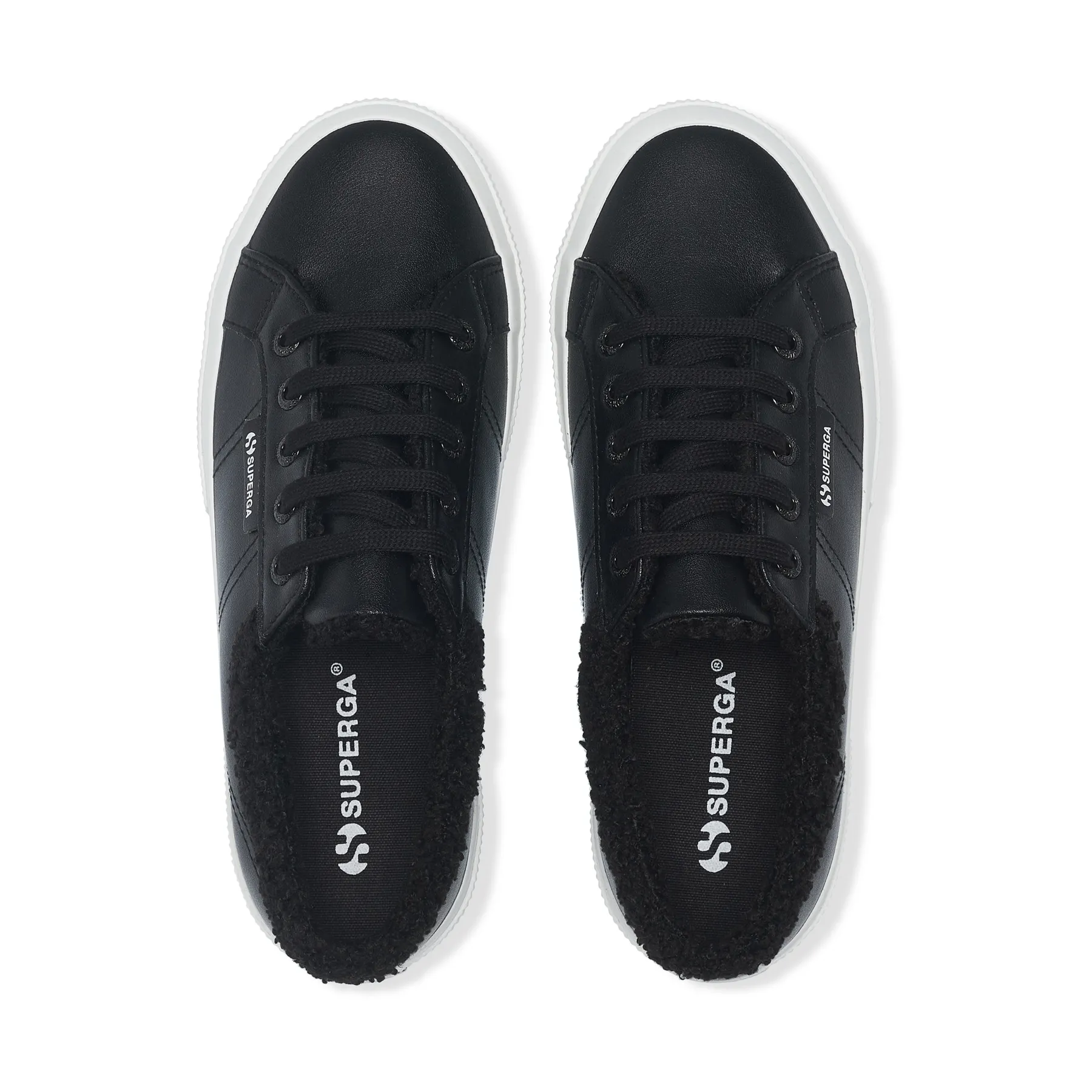 2750 Vegan Faux Leather Fur Unisex Siyah Bileksiz Sneaker