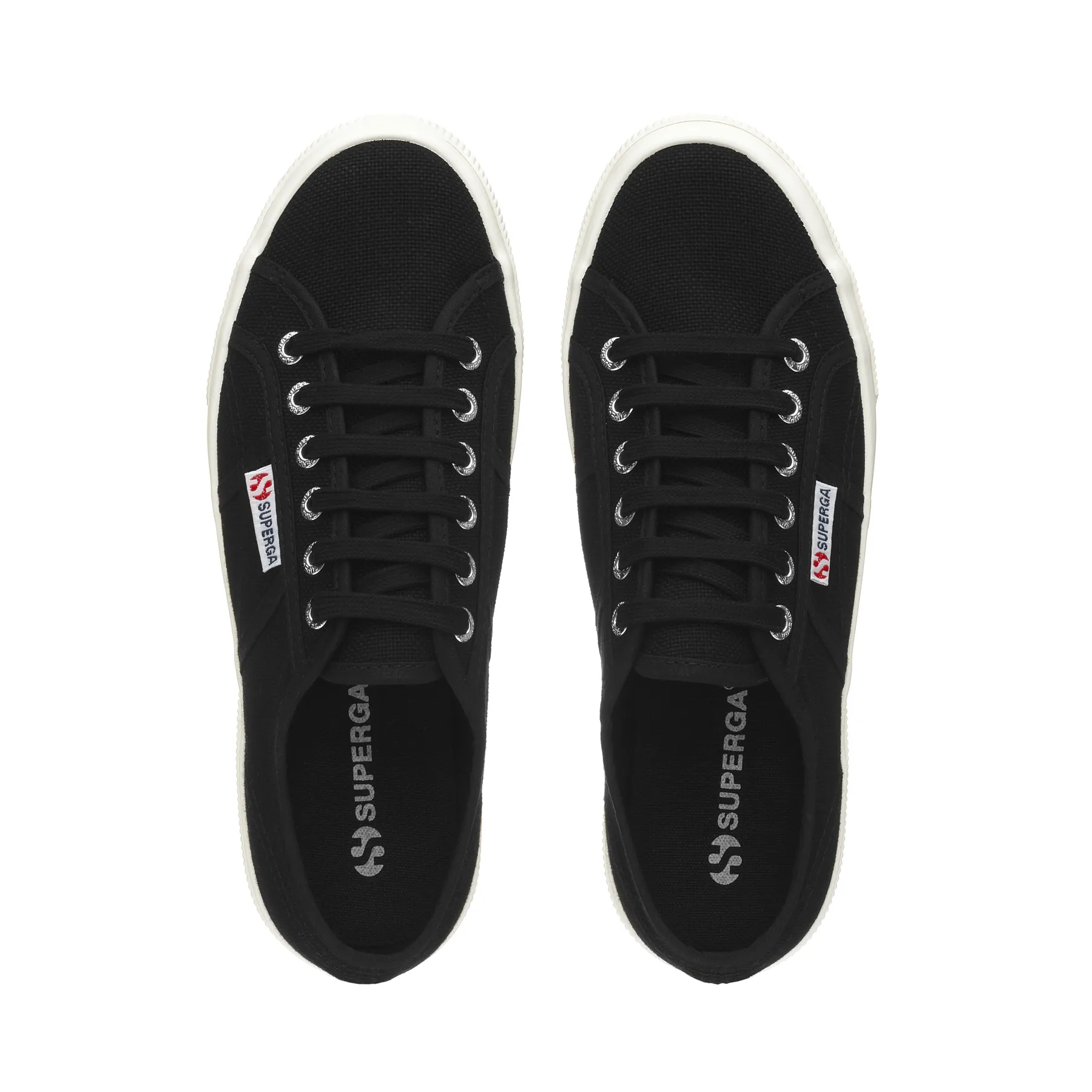 スニーカー SUPERGA Woman Sneakers Black S21384W ADK 2740 Platform Unisex Siyah-Bej Sneaker S21384W-ADK-SP