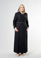 Female BLACK T 1531-1 Deborah Tesettür Pardesü-Alv Fashion