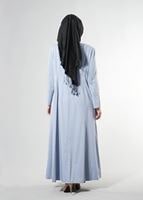 Female BLUE T 1493 Dulce Tesettür Pardesü-Alv Fashion