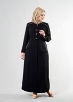 Female BLACK T 1533 Farah Tesettür Pardesü-Alv Fashion