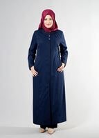 Female NAVY BLUE T 1535 İnessa Tesettür Pardesü-Alv Fashion