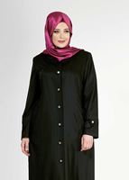 Female BLACK T 1558 Dulce Tesettür Pardesü-Alv Fashion