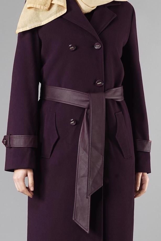 MANTEAU AVEC CEINTURE EN CUIR HIJAB FEMME TRENDTESETTUR