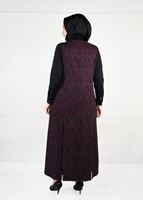 Female Plum TIE-FRONT JAQUARD DRESS 3322 