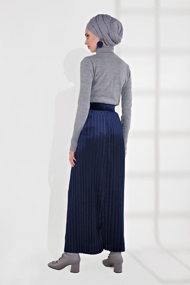 Dark blue 2024 navy velvet skirt