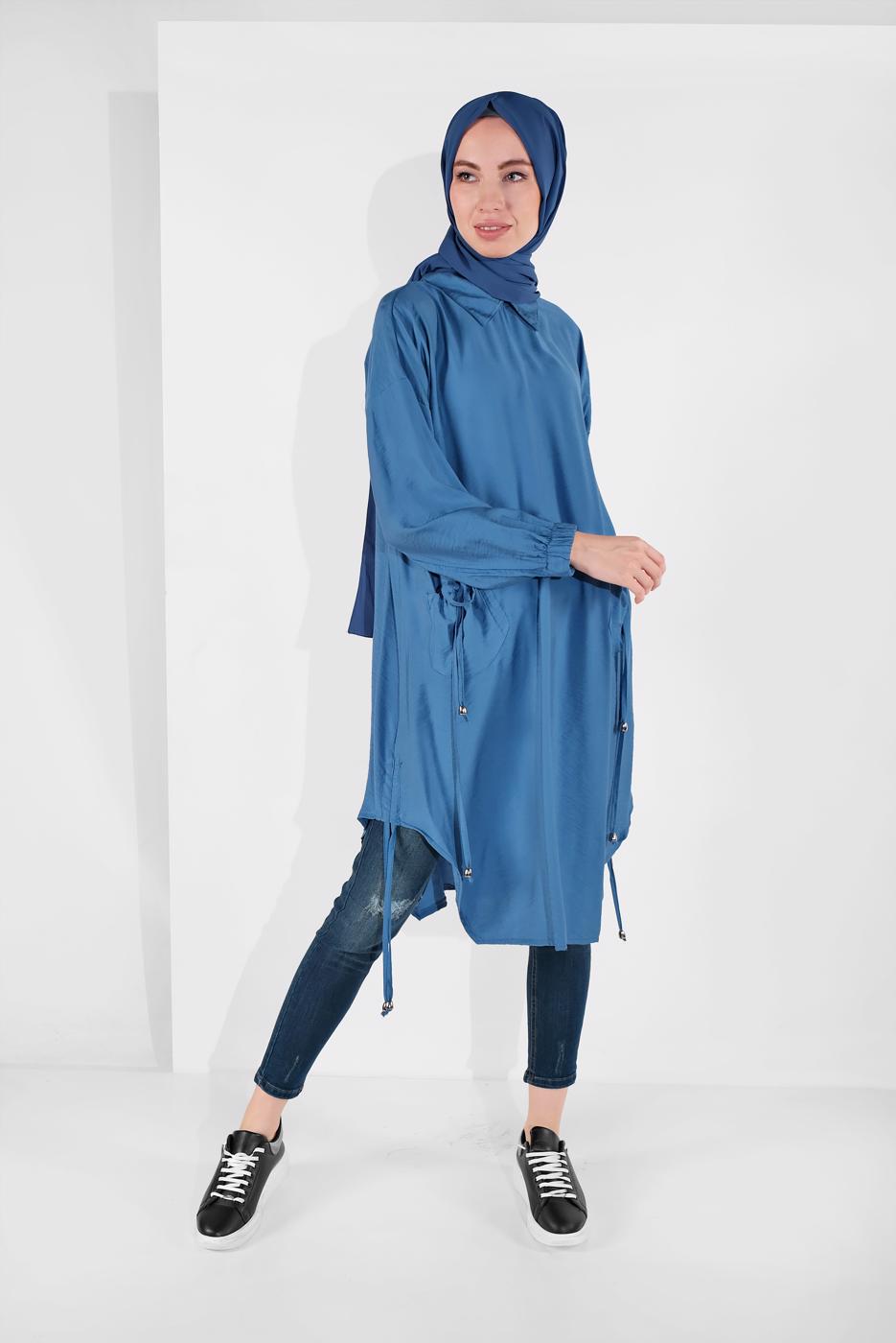 Female NAVY BLUE TUNIC WITH POCKETS 7185