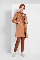 SMOCKED-WAIST TRENCH-COAT 67107