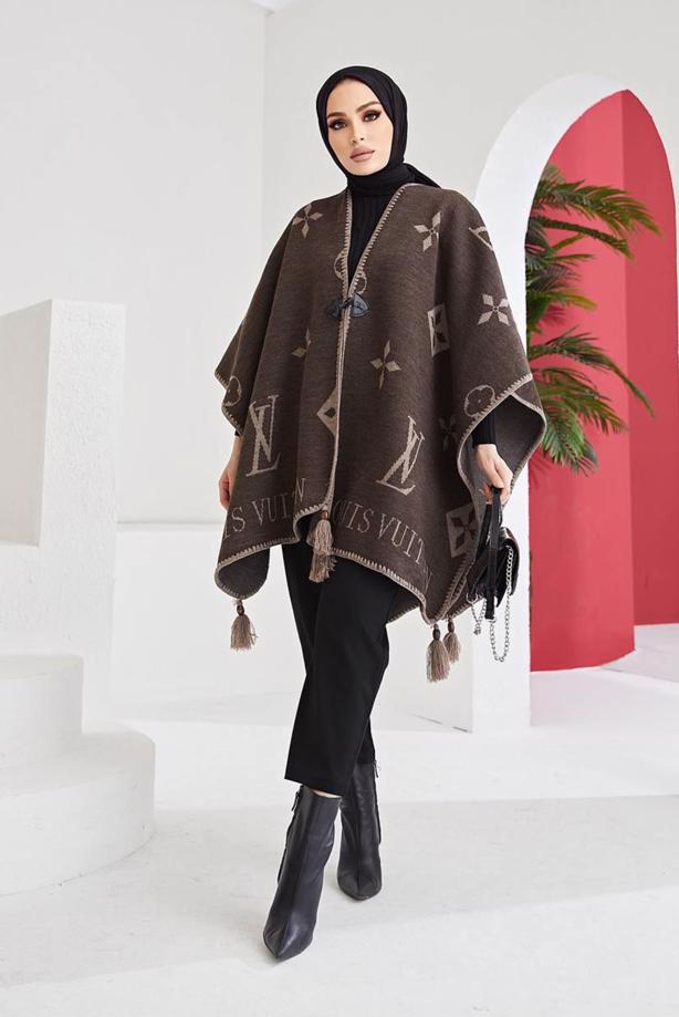 Good Grief Fringe Poncho Cape F Gray 21-010-560-2021-1-0