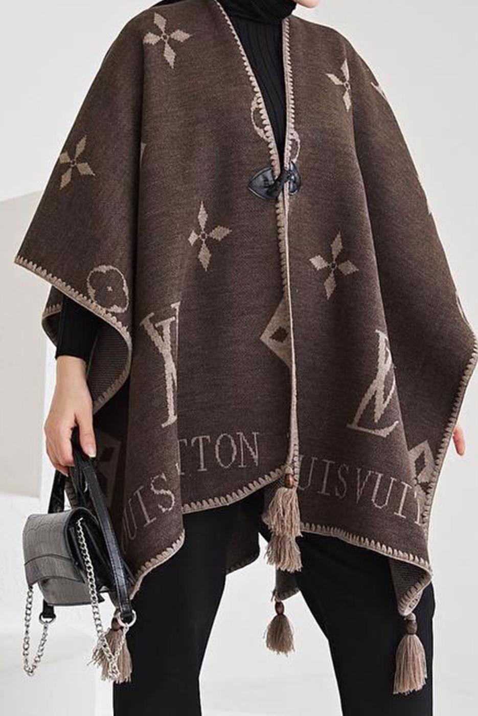 Good Grief Fringe Poncho Cape F Gray 21-010-560-2021-1-0