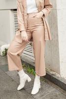 WIDE CUT FAUX LEATHER TROUSERS 3720 