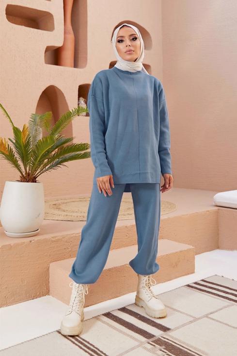 Female  BASIC 2-PIECE KNITWEAR SUIT WITH PANTS 00032 