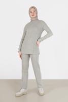 BUTTON DETAIL STRIPED KNITWEAR SUIT 00061 