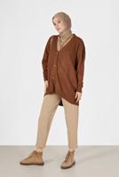 Female COFFEE CABLE-KNIT CARDIGAN 52541 