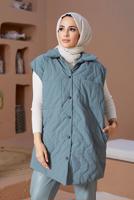 Female BLUE SNAP DETAIL QUILTED GILET 0520 