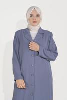 Female GREY ALVİNA EMBROIDERY DETAIL CLASSIC COLLAR TOPCOAT 10222 