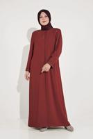 Female CLARET RED ALVİNA BEADED EMBROIDERED TOPCOAT 10228 