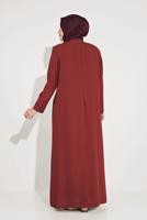 Female CLARET RED ALVİNA BEADED EMBROIDERED TOPCOAT 10228 