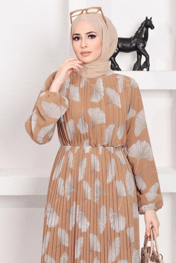 【k♡】Tulip Chiffon Long Dress beige pe Long chiffon dress - Light beige - Ladies | H&M HK
