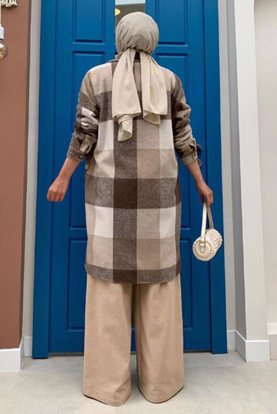 CHECKED BELTED FLANNEL SHIRT | TRENDTESETTÜR