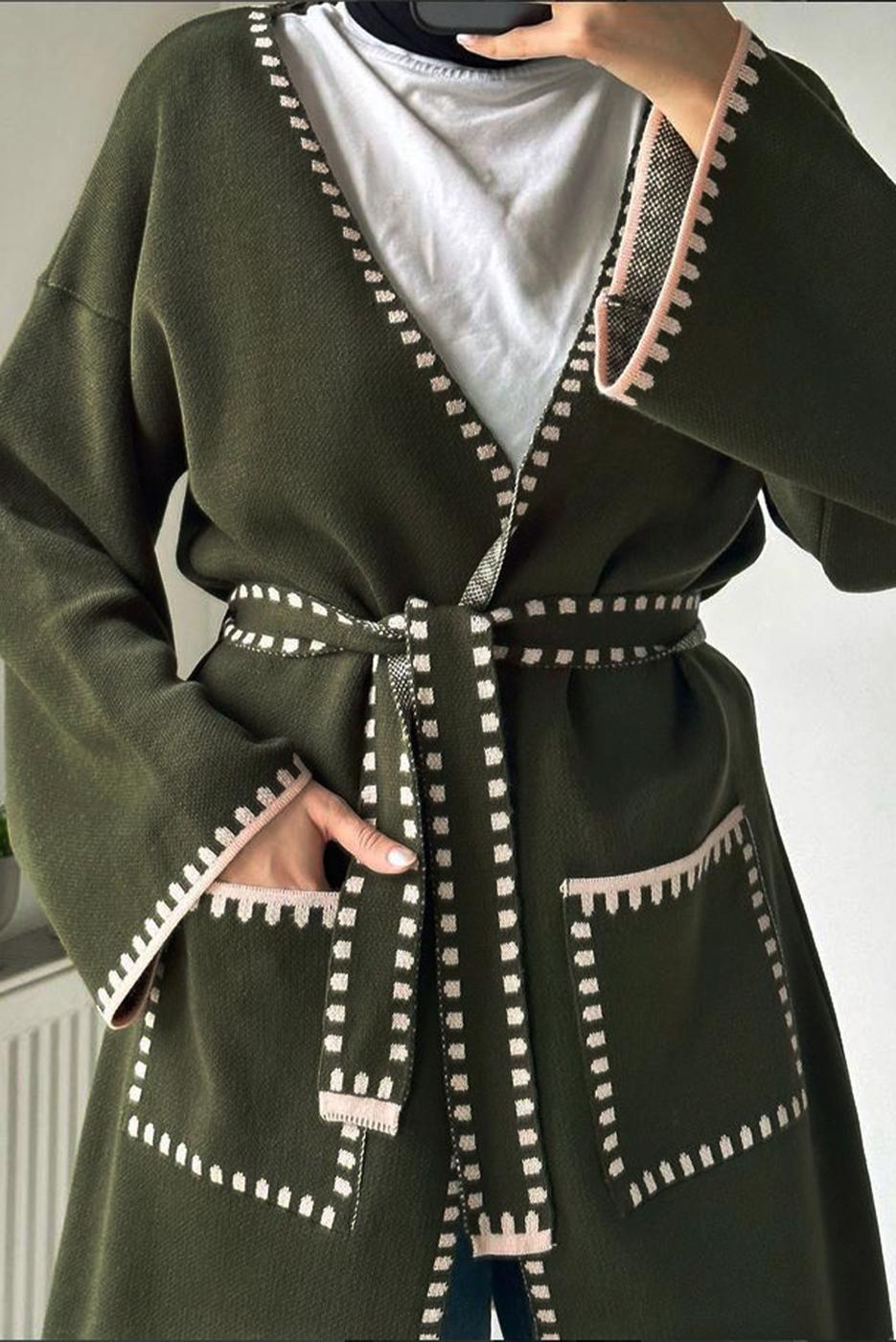 Zara knit coat store with chain detail