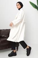 BELTED FAUX LEATHER COAT T 1153 | TRENDTESETTÜR