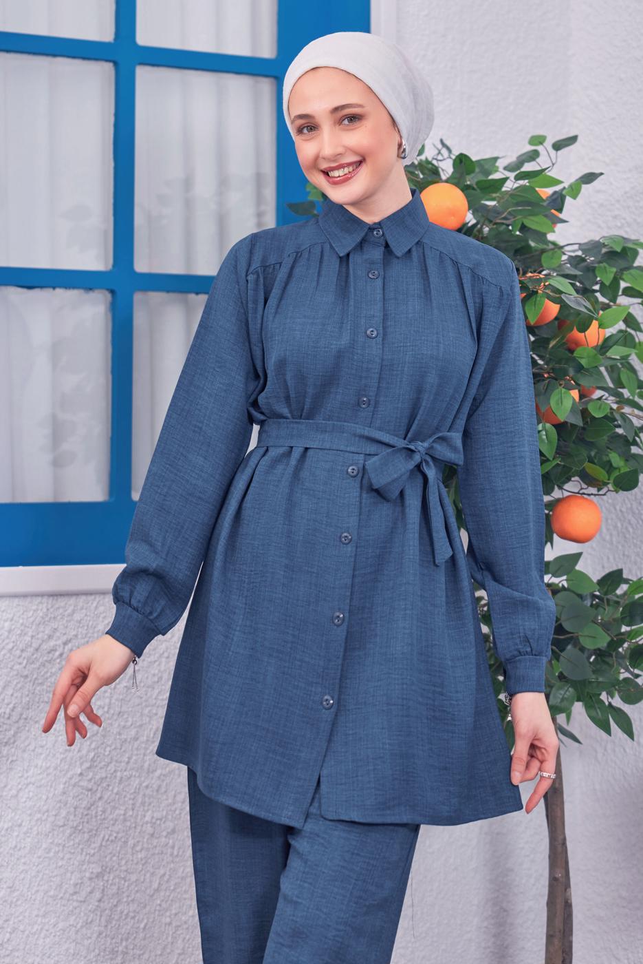 BELTED PANTS SUIT T 4383 | TRENDTESETTÜR